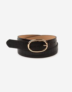 Черный ремень из экокожи женский Gloria Jeans