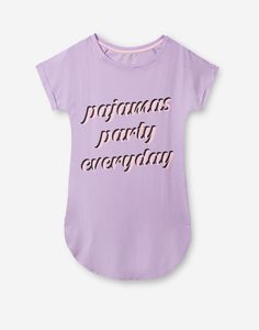Фиолетовая ночная сорочка с надписью Gloria Jeans