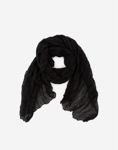 Черный шарф из жатой ткани Gloria Jeans