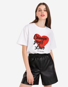 Чёрные шорты из экокожи женские Gloria Jeans