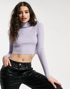 Сиреневая водолазка из тонкого трикотажа Bershka-Фиолетовый цвет