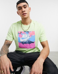 Футболка лаймового цвета с фотопринтом Nike Manga Photo-Зеленый цвет