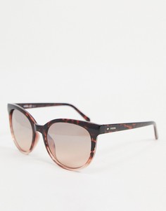 Солнцезащитные очки с леопардовым принтом Fossil 3094/S-Коричневый цвет
