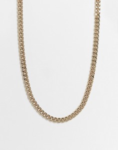 Золотистое массивное ожерелье с плотными звеньями Topman-Золотистый