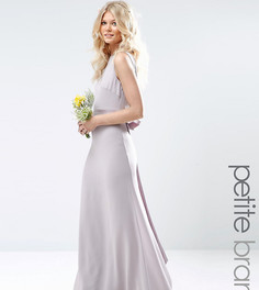 Свадебное платье макси с сатиновым бантом сзади TFNC Petite-Фиолетовый цвет