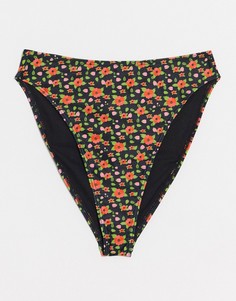 Плавки бикини с леопардовым и цветочным принтом Miss Selfridge-Многоцветный
