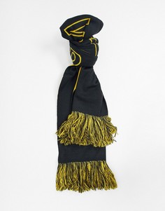 Черно-желтый шарф с логотипом Armani Exchange-Черный