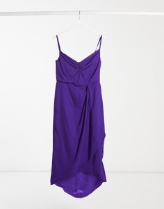 Фиолетовое платье миди с запахом Virgos Lounge-Фиолетовый цвет