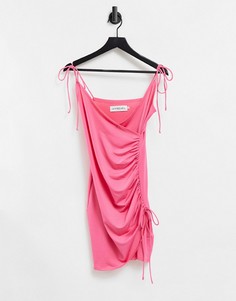 Розовое платье мини с драпировкой сбоку Ivyrevel-Розовый цвет