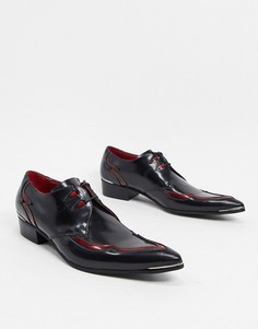 Черно-красные кожаные туфли на шнуровке Jeffery West Adamant-Красный