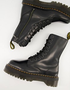Черные высокие ботинки с 10 парами люверсов Dr Martens Jadon-Черный цвет