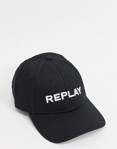 Черная бейсболка с логотипом Replay-Черный