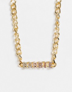 Золотистое массивное ожерелье со стразами Skinnydip x Barbie-Золотистый