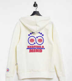 Худи цвета экрю с принтом COLLUSION Unisex-Белый