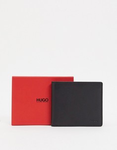 Черный кожаный бумажник HUGO Subway-Черный цвет