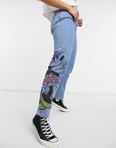 Темно-синие джинсы бойфренда с принтом Минни Маус Levis X Disney-Голубой