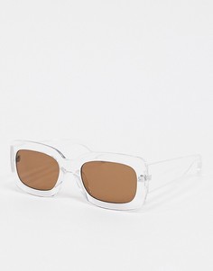 Oversized солнцезащитные очки в прозрачной оправе New Look-Очистить