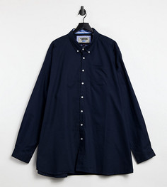 Оксфордская рубашка на пуговицах с длинными рукавами Duke-Темно-синий