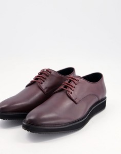 Бордовые туфли из блестящей кожи на шнуровке Schuh Reuben-Красный