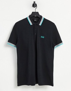 Черное поло BOSS Athleisure Paddy-Черный цвет