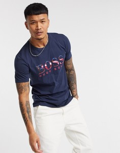 Футболка темно-синего цвета BOSS Athleisure Tee 3-Темно-синий