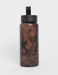 Небольшая металлическая бутылка для воды с принтом тай-дай объемом 350 мл Typo-Многоцветный
