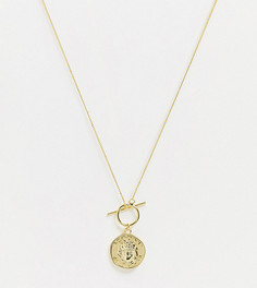 Позолоченное ожерелье с Т-образной застежкой и подвеской-монеткой Shashi-Золотистый