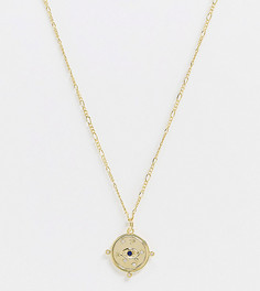 Позолоченное ожерелье-цепочка с подвеской в виде глаза со вставками Shashi-Золотистый