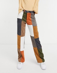 Джинсы в стиле пэчворк с широкими штанинами от комплекта Jaded London-Многоцветный