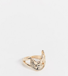 Золотистое кольцо с деформированным изображением Святого Христофора Reclaimed Vintage Inspired-Золотистый