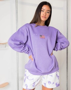 Свободный свитшот в пастельных тонах с вышивкой "Los Angeles" Daisy Street-Фиолетовый цвет