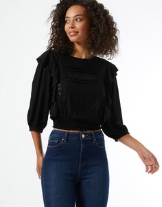 Черная консервативная блузка Miss Selfridge-Черный цвет
