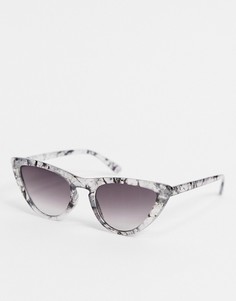 Серые солнцезащитные очки «кошачий глаз» в серой мраморной оправе AJ Morgan-Серый