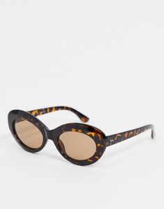 Овальные черепаховые солнцезащитные очки AJ Morgan-Коричневый цвет