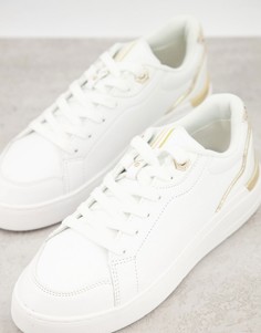 Белые кроссовки с золотистой отделкой River Island-Белый