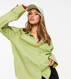 Эксклюзивная оversized-рубашка цвета хаки Missy Empire-Зеленый цвет Missyempire