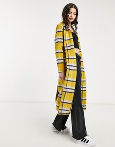 Желтое пальто миди в клетку Glamorous-Желтый