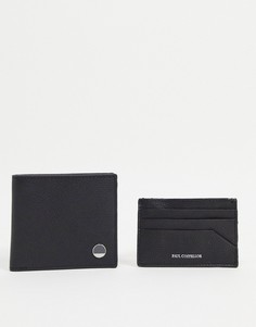 Набор из кожаных бумажника и кредитницы Paul Costelloe-Черный цвет