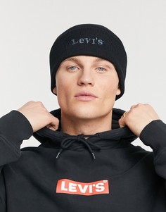 Черная шапка-бини с логотипом Levis-Черный цвет