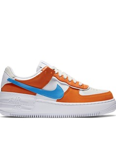 Кроссовки рыжего цвета с синими вставками Nike Air Force 1 Shadow-Оранжевый цвет