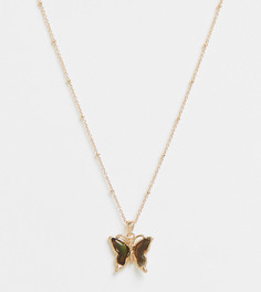 Золотистое ожерелье с подвеской-бабочкой ASOS DESIGN-Золотистый