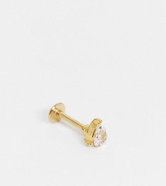 Серьга-гвоздик из позолоченного стерлингового серебра с кристаллом в форме слезинки Kingsley Ryan-Золотистый