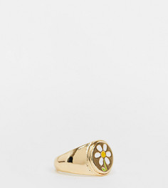 Золотистое кольцо с маргариткой в императорском стиле ASOS DESIGN Curve-Золотистый
