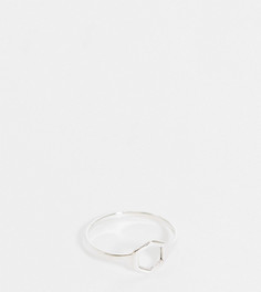 Серебряное массивное кольцо с дизайном в форме шестиугольника Kingsley Ryan Curve-Серебристый
