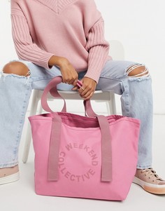 Парусиновая сумка-тоут розового цвета ASOS Weekend Collective-Розовый цвет