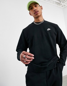 Черный свитшот с круглым вырезом Nike-Черный цвет