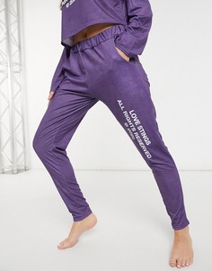 Фиолетовые штаны для дома с принтом "Love stings" Adolescent Clothing-Фиолетовый цвет