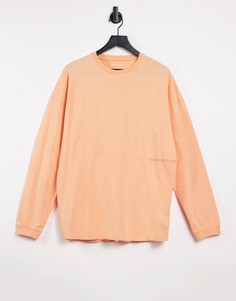 Выбеленный оранжевый oversized-лонгслив в стиле унисекс ASOS 4505-Оранжевый цвет