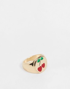 Золотистое кольцо с вишенкой ASOS DESIGN-Золотистый