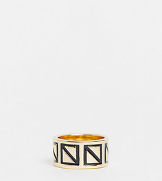 Эксклюзивное золотистое кольцо с гравировкой DesignB London-Золотистый